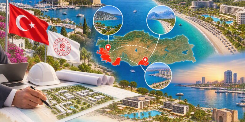 Turizm Bakanlığı, Antalya, Muğla ve Mersin’de 8 Kamu Arazisini Turizme Açtı